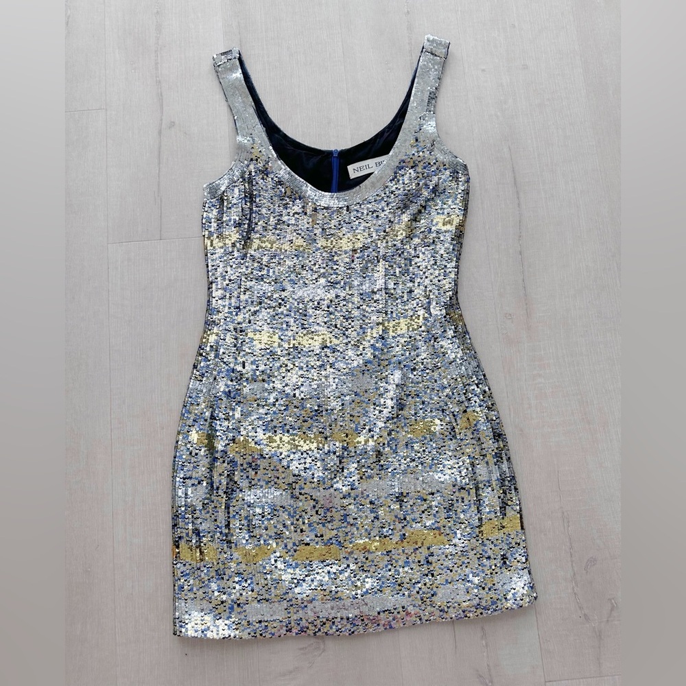 Vintage Neil Bieff Vintage Sequin Cocktail Dress Size 6
